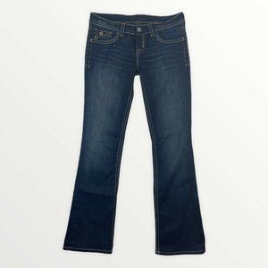 MEK Avondale Mens Jeans 30x34 Bootcut‎ Big Stitching Dark Wash Denim